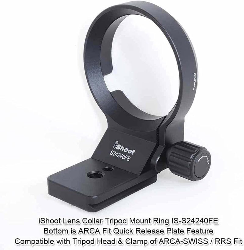 iShoot Tripod Mount Ring Lens Collar Support Bracket Holder Compatible with Sony FE 24-240mm F3.5-6.3 OSS, 24-70mm f/4 ZA OSS, 24mm f/1.4 GM, 10-18mm f/4 OSS, 16-35mm F4 ZA OSS, 18-135mm f/3.5-5.6 OSS - Image 2